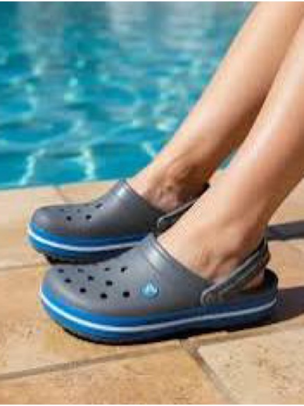 Gray and Blue Slip-On Clogs women’s size 8 mens size 6